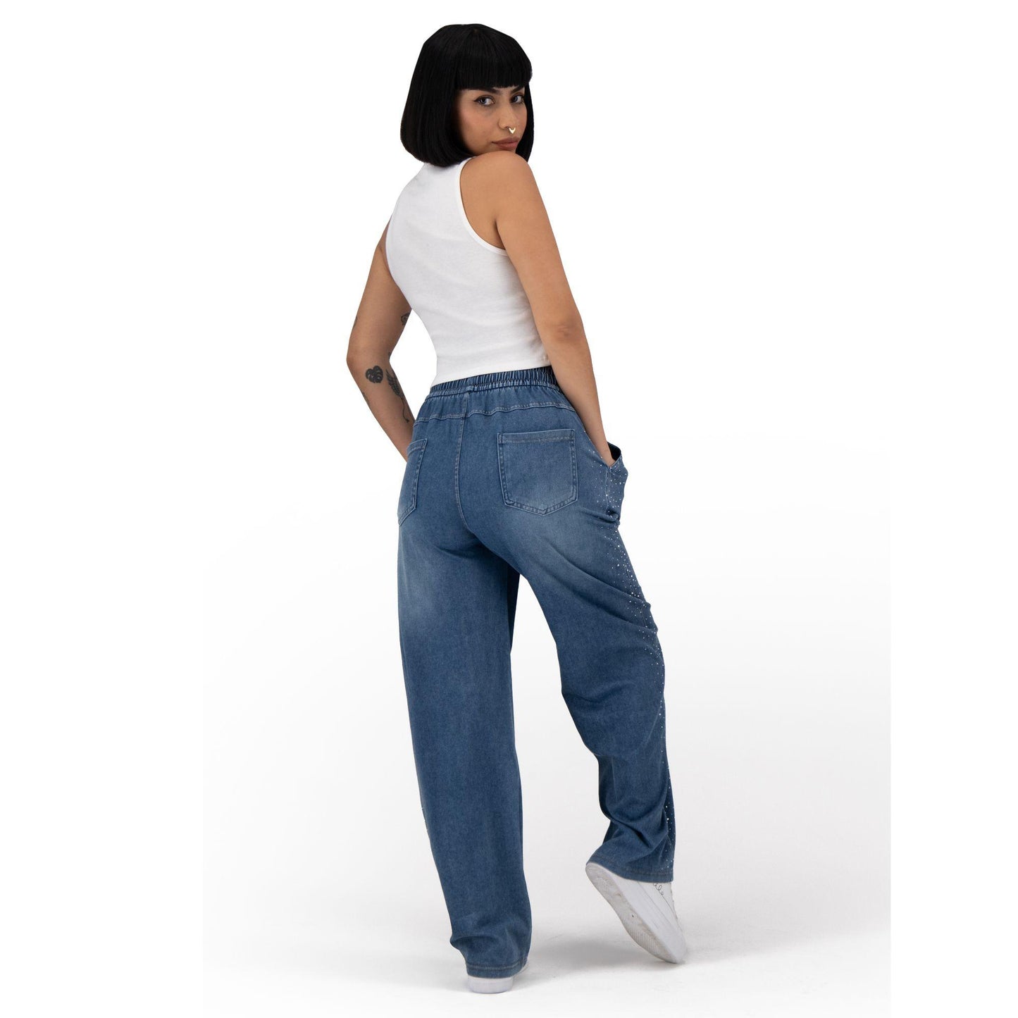 Pantal�n Pierna Amplia Mujer Mezclilla G83186 image 7