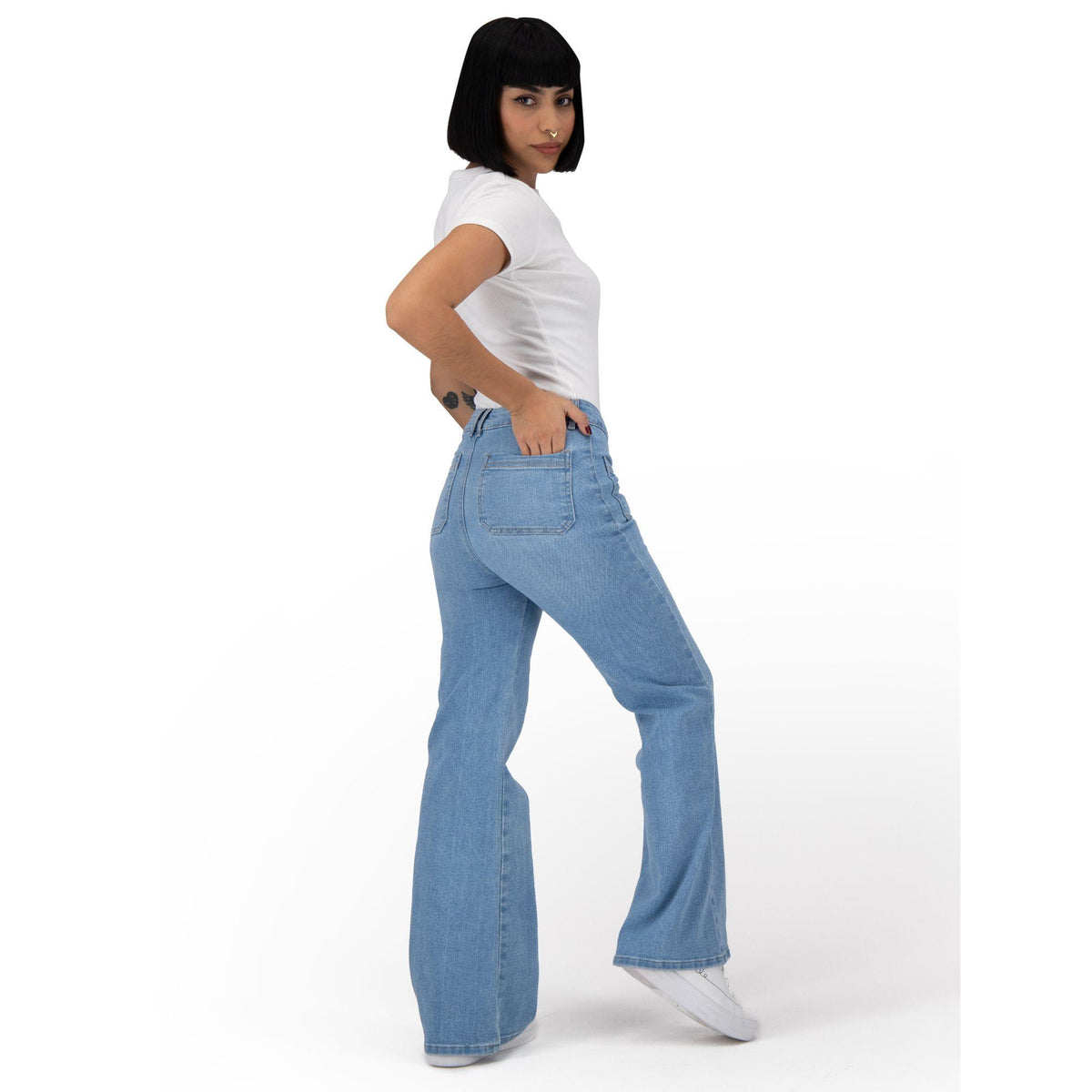 Pantal�n Acampanado Mujer Mezclilla 026069 image 6
