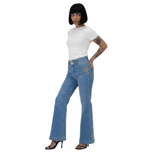 Pantal�n Acampanado Mujer Mezclilla 025912 image 3