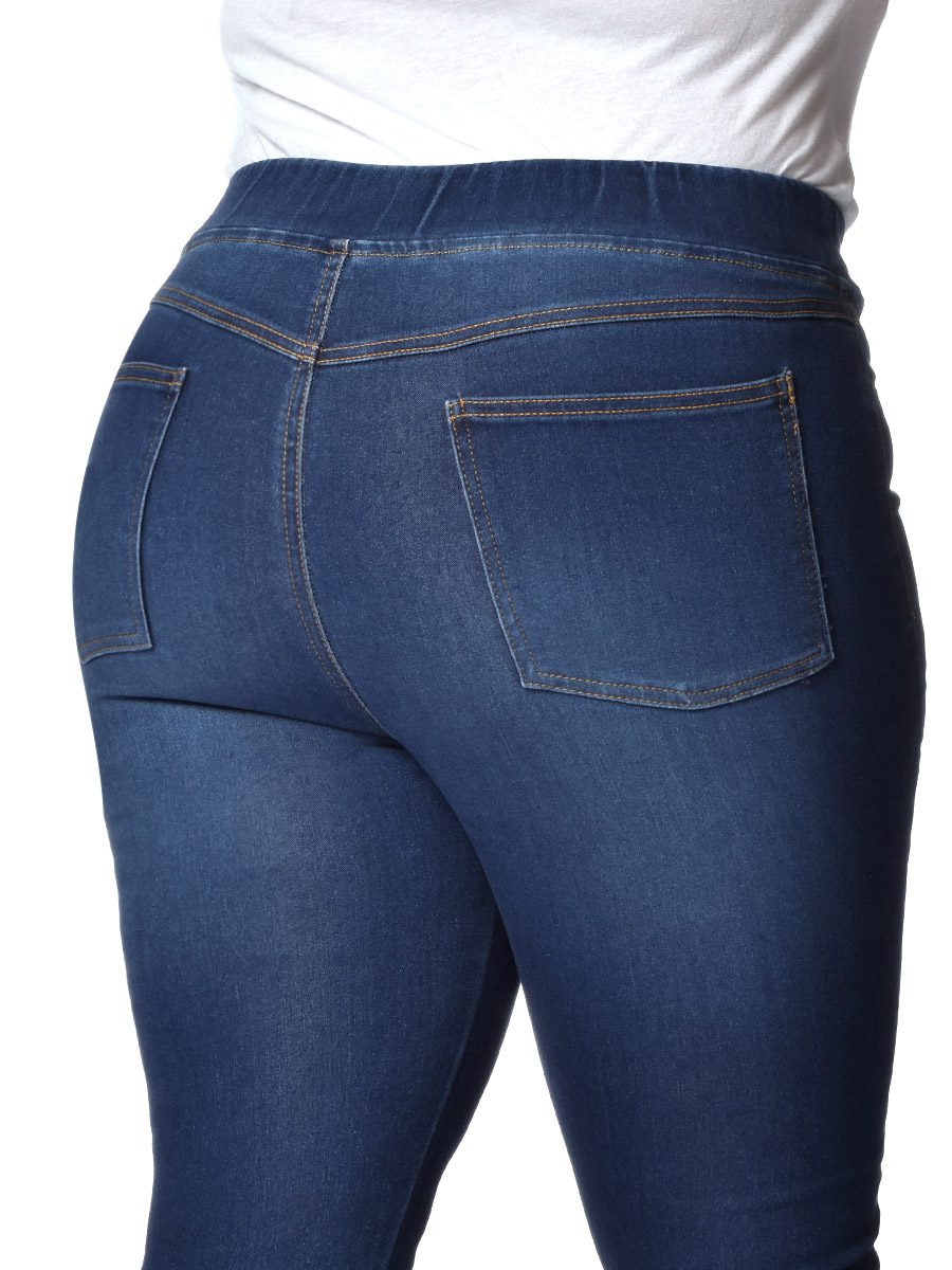 ZZYLHS Cintura alta Caderas Jeans ajustados Mujer y Estados Unidos Otoño e  Invierno Pies delgados Pantalones Nueve Pantalones elásticos (Color : Azul