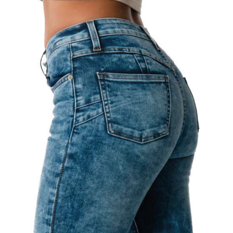 Jeans Magic Cintura Alta Super Skinny / color azul acid wash