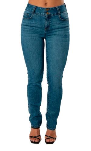 Jeans Magic Cintura Alta Recto / color azul medio