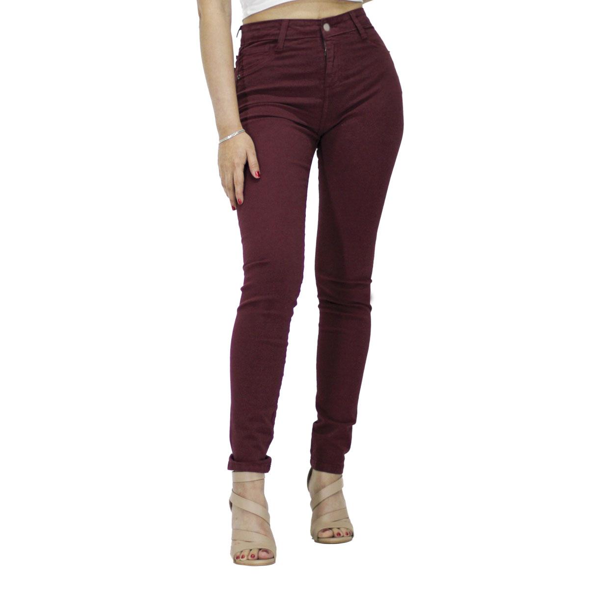 Jeans Justo a tu Medida Cintura Alta Super Skinny / color vino
