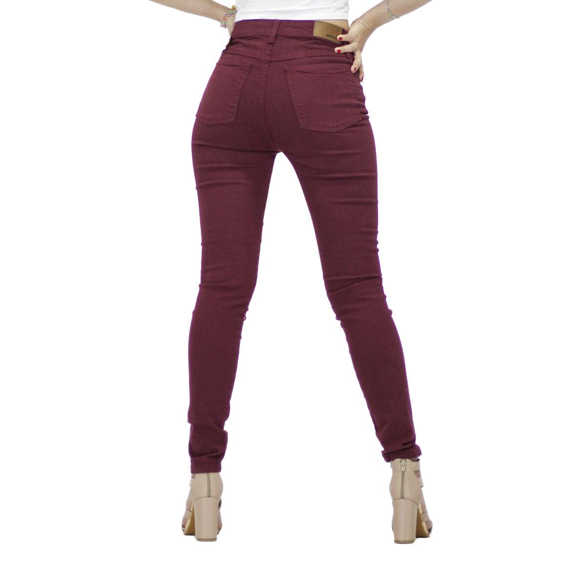 Jeans Justo a tu Medida Cintura Alta Super Skinny / color vino