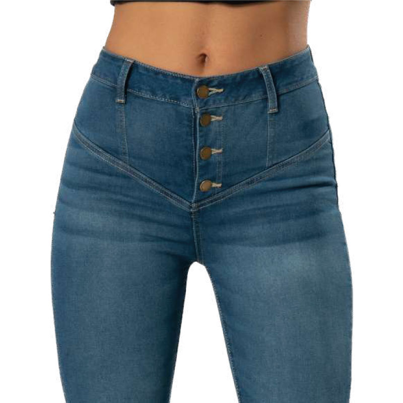 Jeans Justo a tu Medida Cintura Alta Skinny / color azul medio