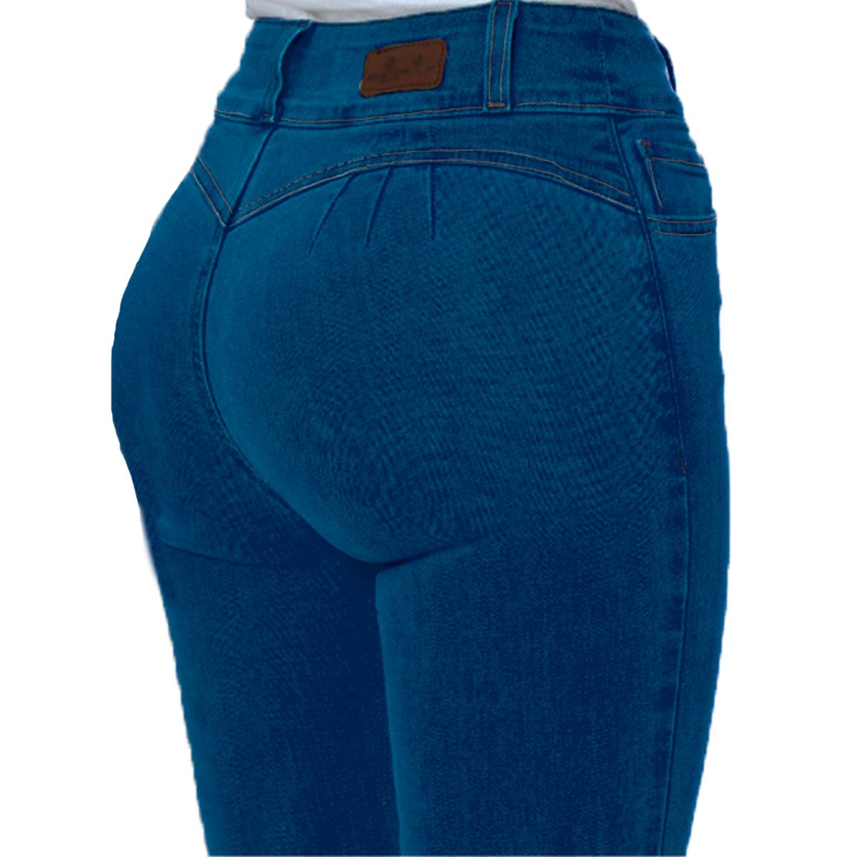 Jeans Corazón Cintura Alta Skinny / color azul medio
