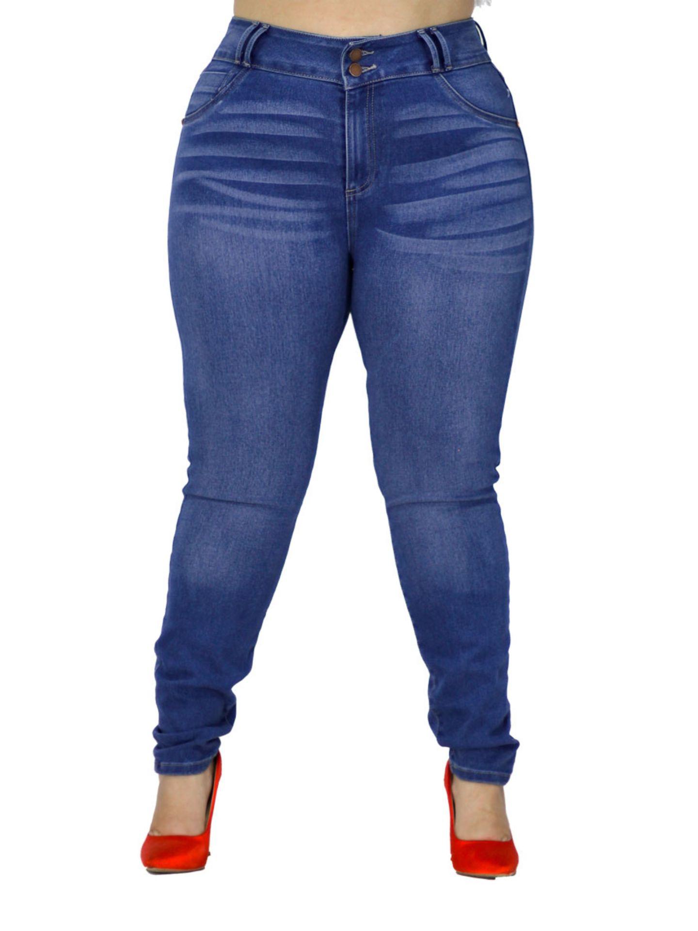 Jeans Justo a tu Medida Cintura Alta Skinny / color azul medio