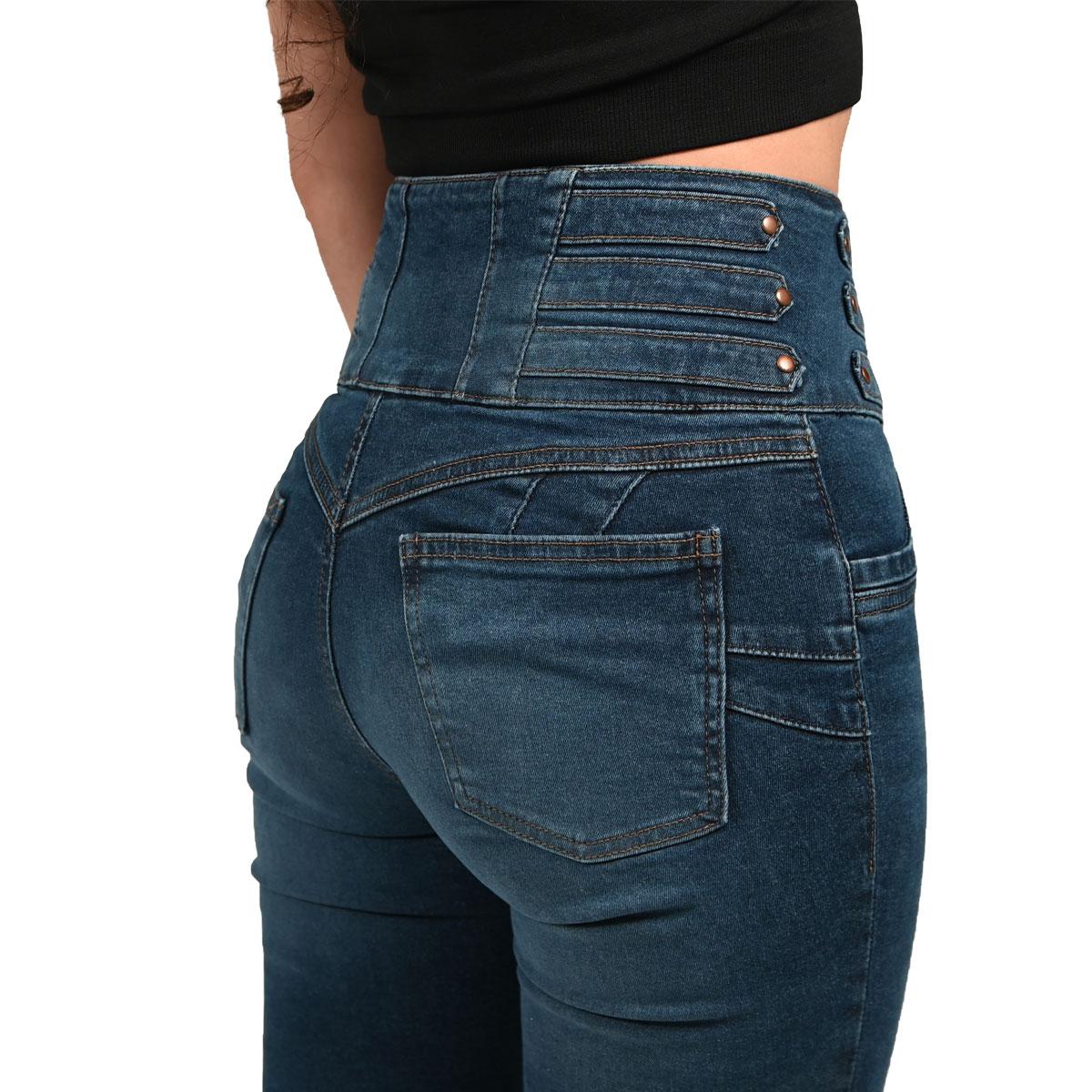 Pantalón Skinny Britos Jeans Mujer Azul Magic Pomp - Britos Jeans