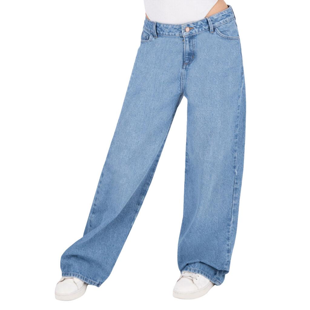 Pantalón Pierna Amplia Mujer Mezclilla 025628