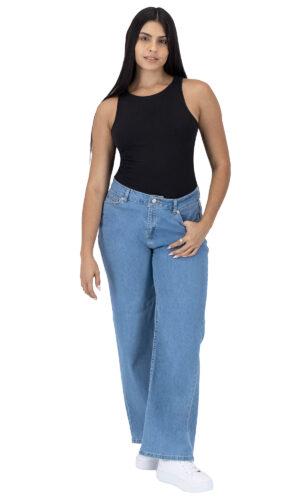 Pantalón Pierna Amplia Mujer Mezclilla 025628