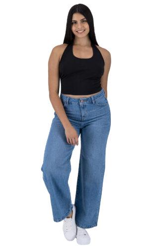 Pantalón Pierna Recta Mujer Mezclilla 025698