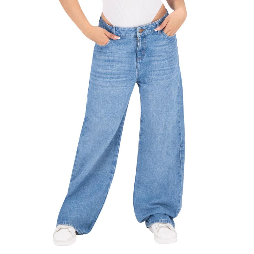 Pantalón Pierna Recta Mujer Mezclilla 025698