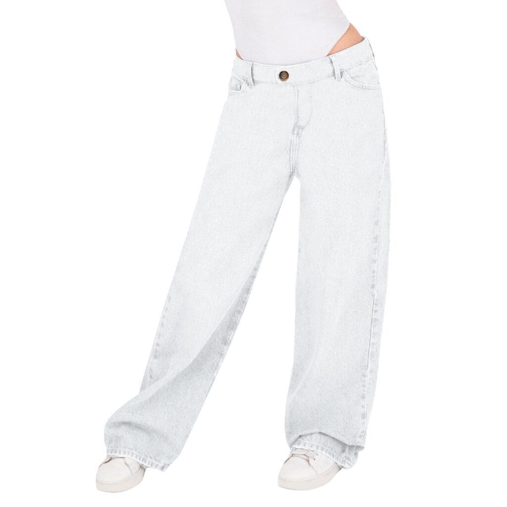 Pantalón Pierna Amplia Mujer Mezclilla 025630