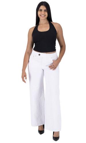 Pantalón Pierna Amplia Mujer Mezclilla 025630