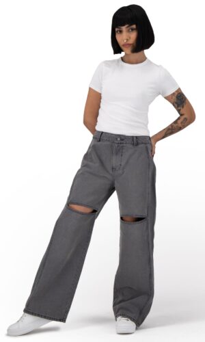 Pantalón Pierna Amplia Mujer Mezclilla 025788