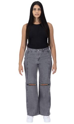 Pantalón Pierna Amplia Mujer Mezclilla 025788