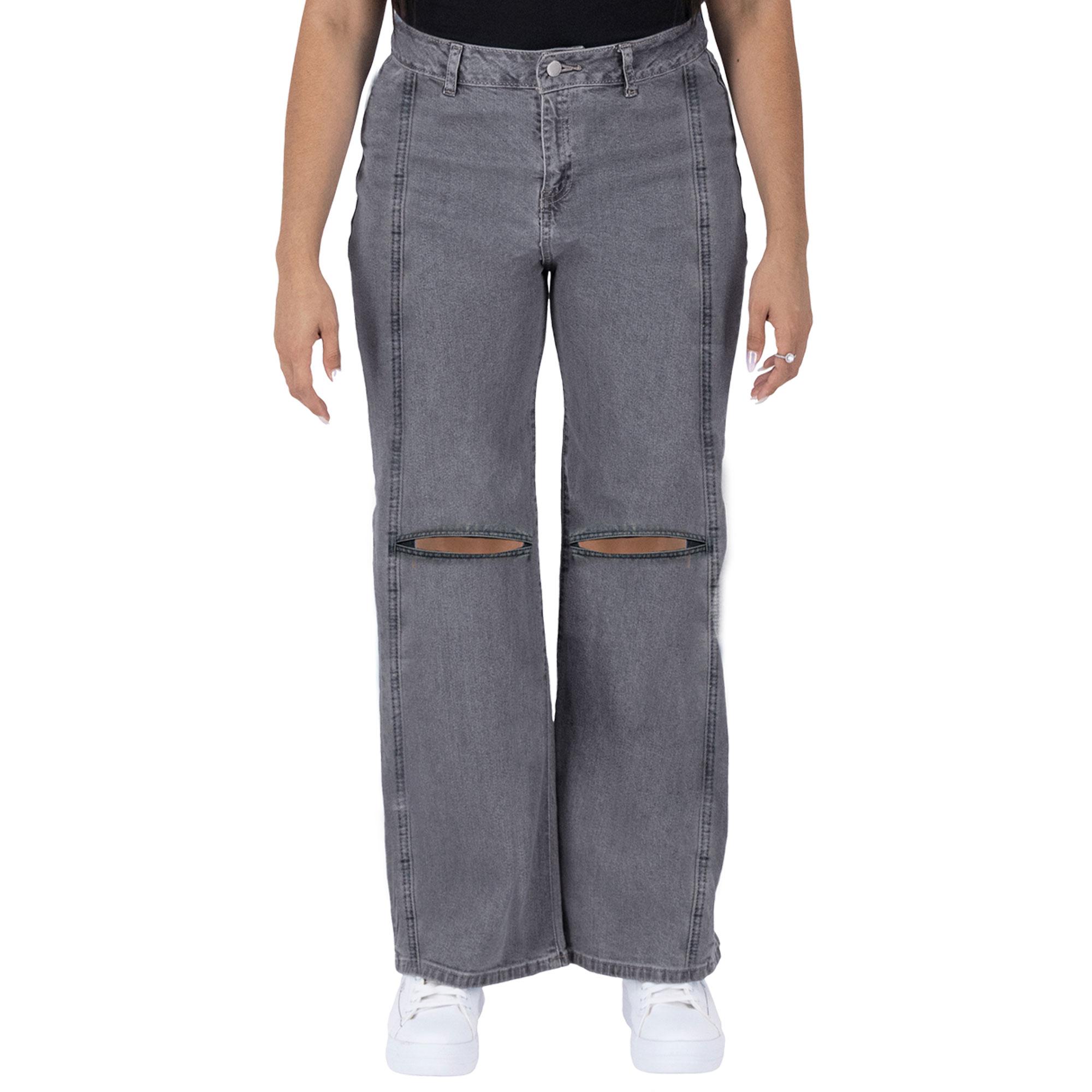 Pantalón Pierna Amplia Mujer Mezclilla 025788