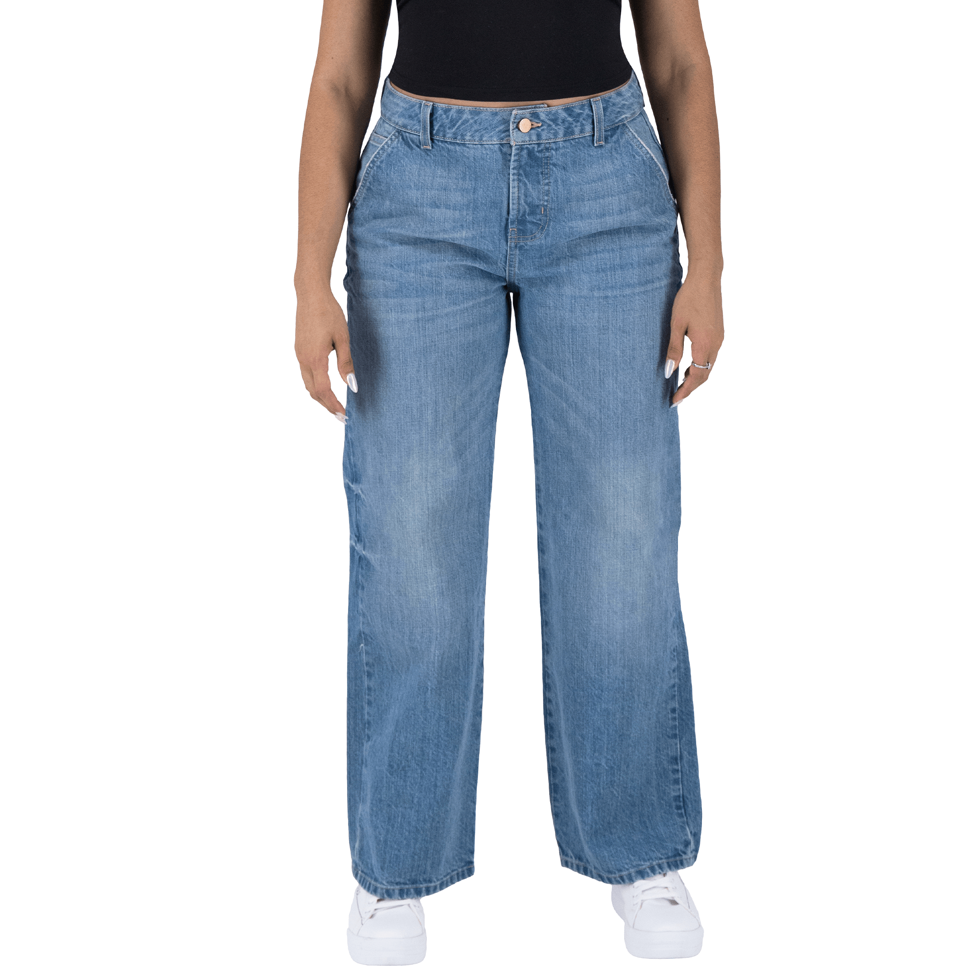 Pantalón Pierna Ancha Mujer Mezclilla 025790
