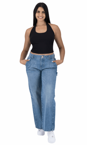 Pantalón Pierna Ancha Mujer Mezclilla 025790