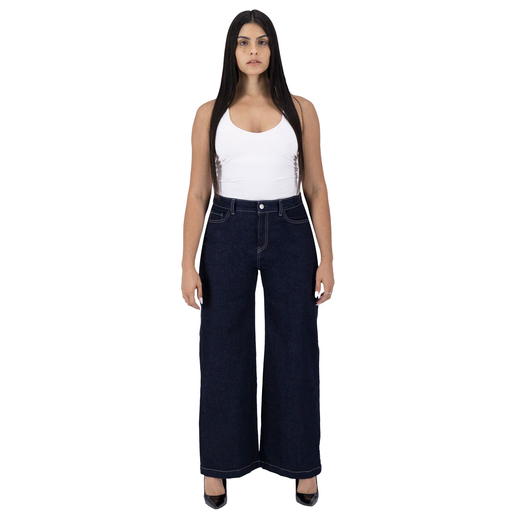 Pantalón Pierna Ancha Mujer Mezclilla 025825
