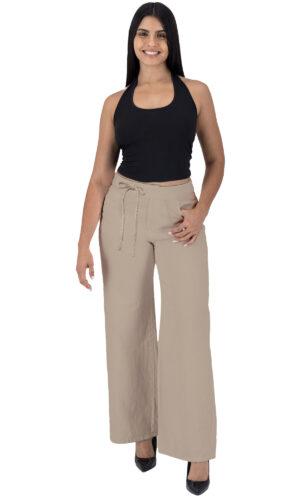 Pantalón Pierna Ancha Mujer Gabardina 025826