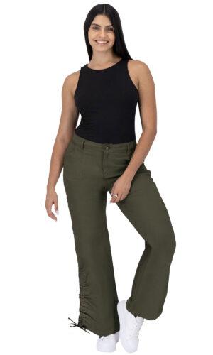 Pantalón Pierna Ancha Mujer Gabardina 025829
