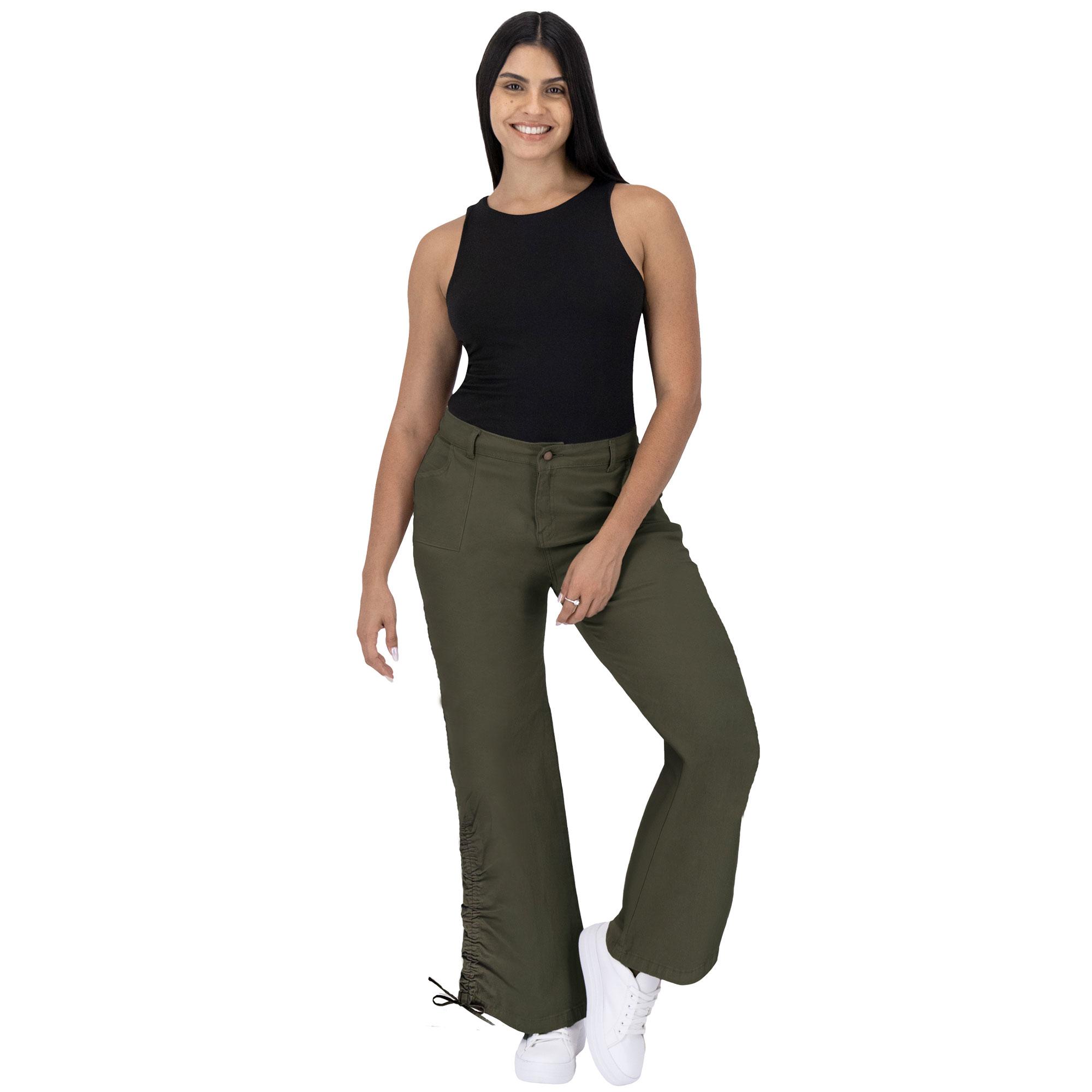 Pantalón Pierna Ancha Mujer Gabardina 025829