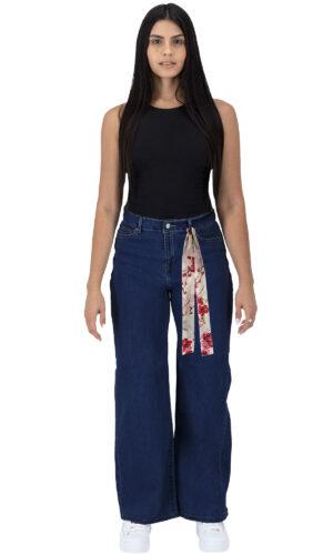 Pantalón Pierna Amplia Mujer Mezclilla 025831