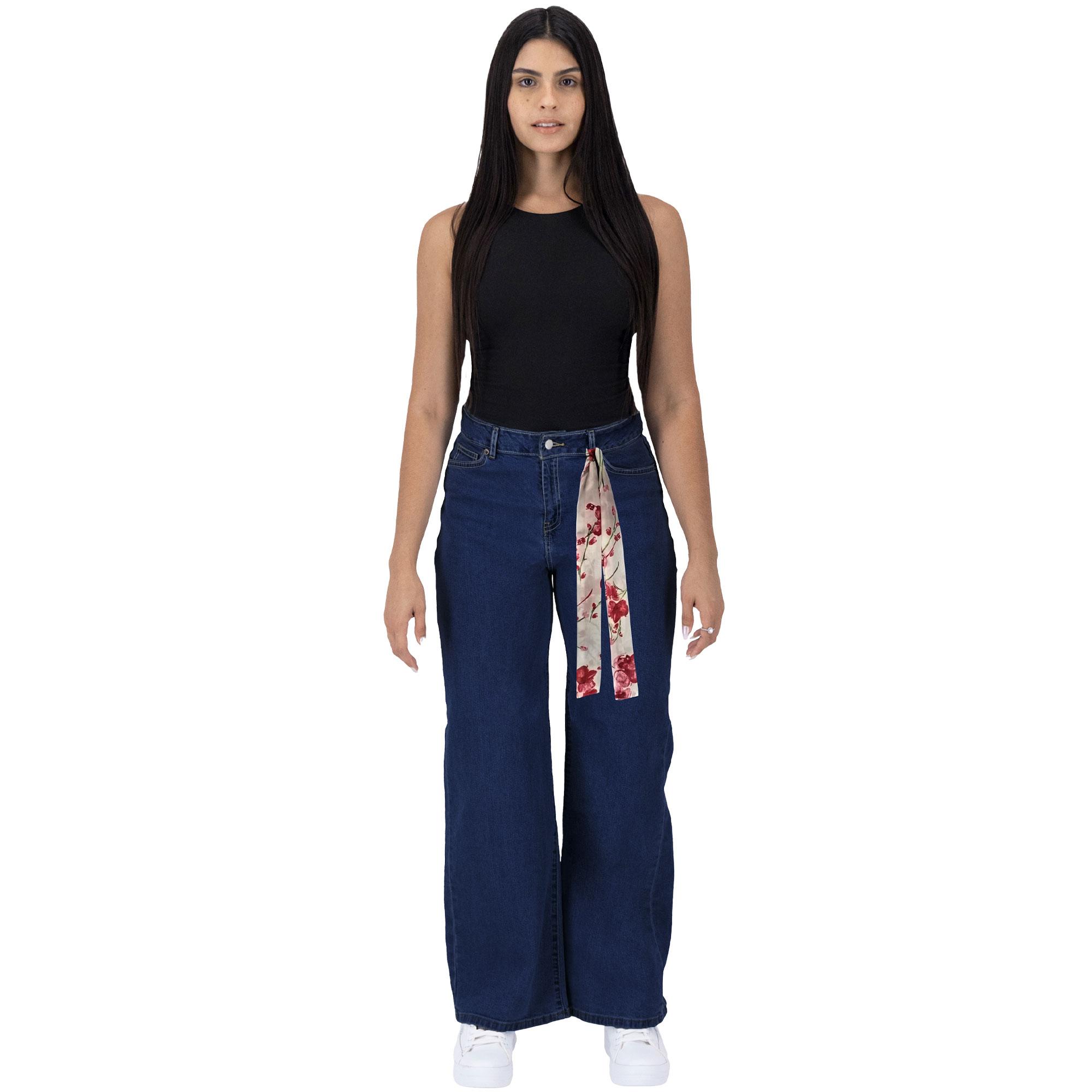 Pantalón Pierna Amplia Mujer Mezclilla 025831