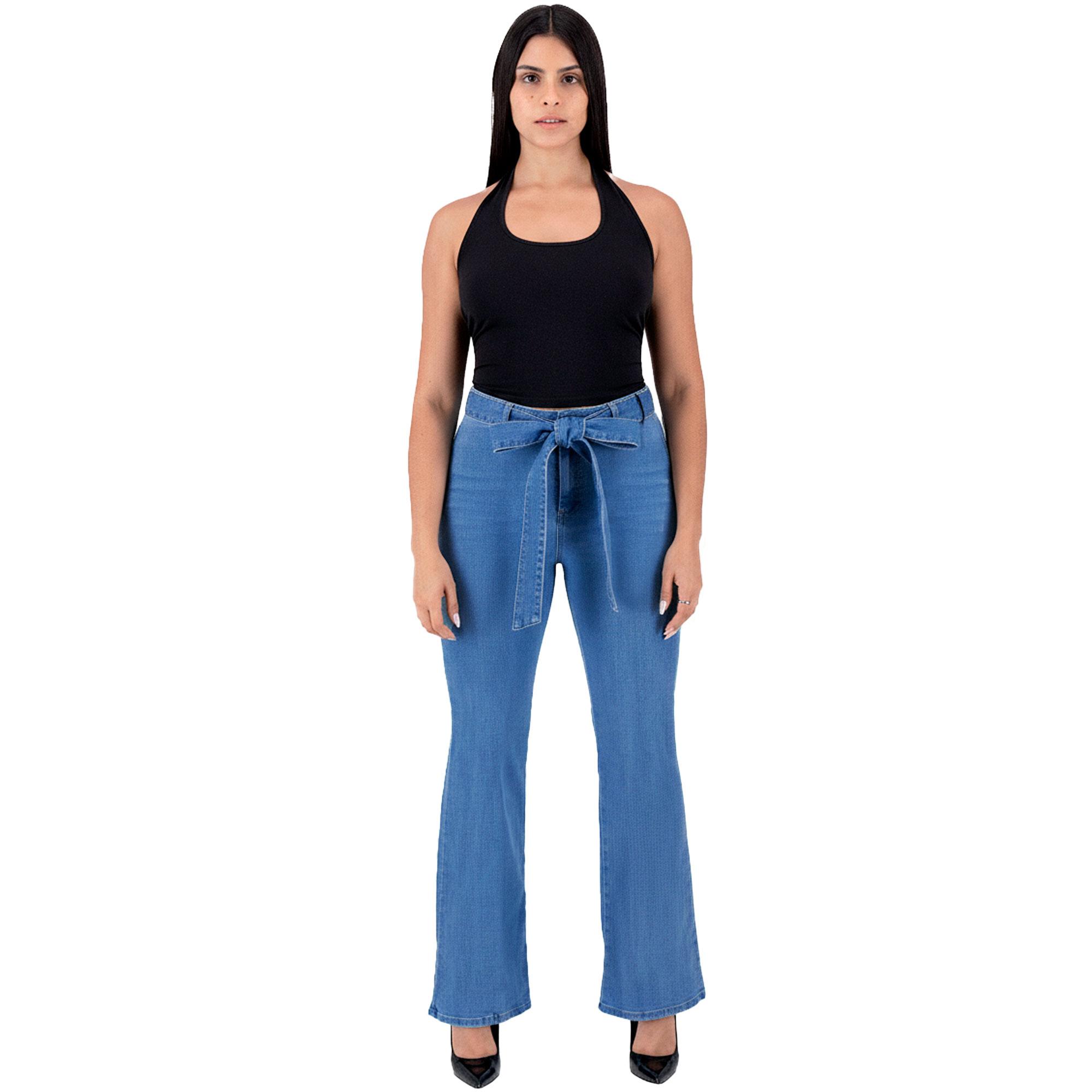 Pantalón Acampanado Mujer Mezclilla 025876