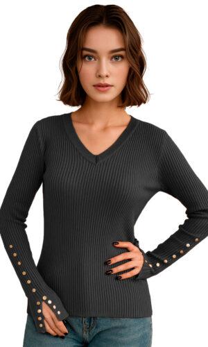 Suéter Cuello V Mujer Algodón Sr3063