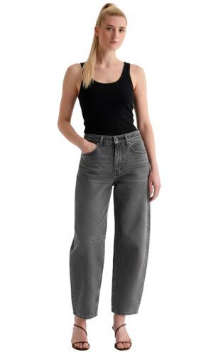 Pantalón Barrel Mujer Mezclilla Gris 025907