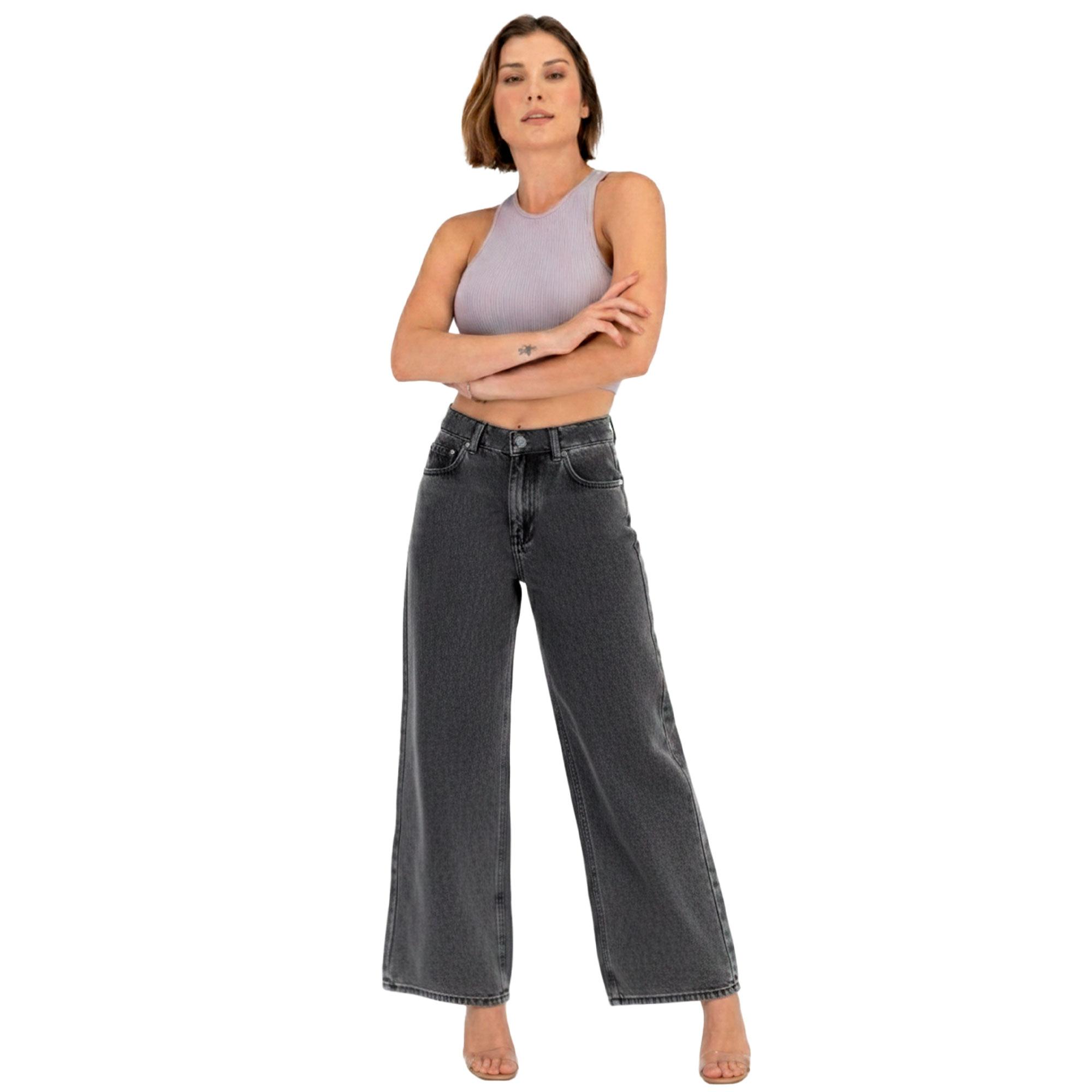 Pantalón Mezclilla Mujer Pierna Amplia 025911