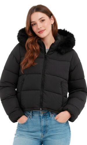 Chamarra Capitonada Mujer Crop Sa2168