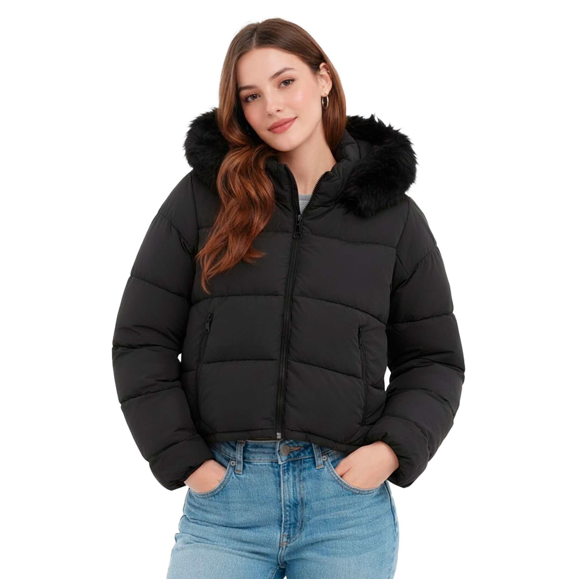 Chamarra Capitonada Mujer Crop Sa2168