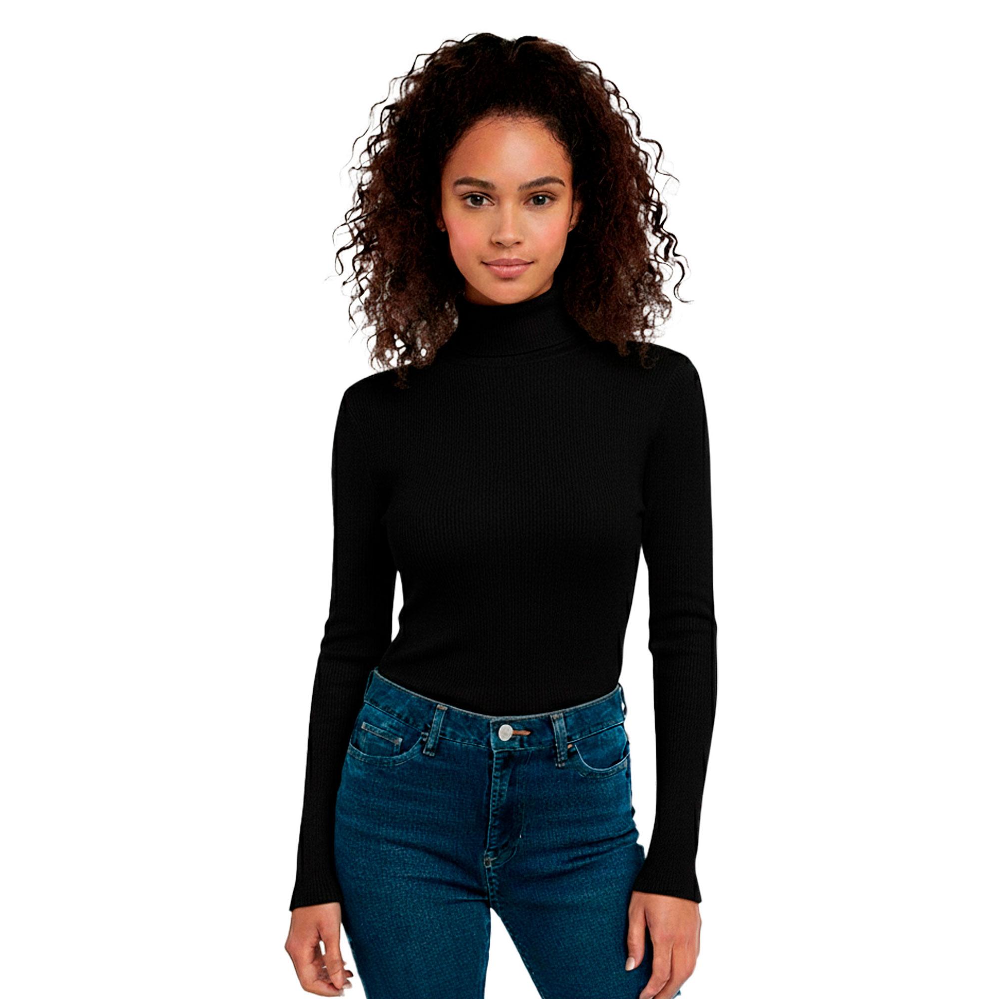 Suéter Cuello Alto Mujer Algodón Sr3080