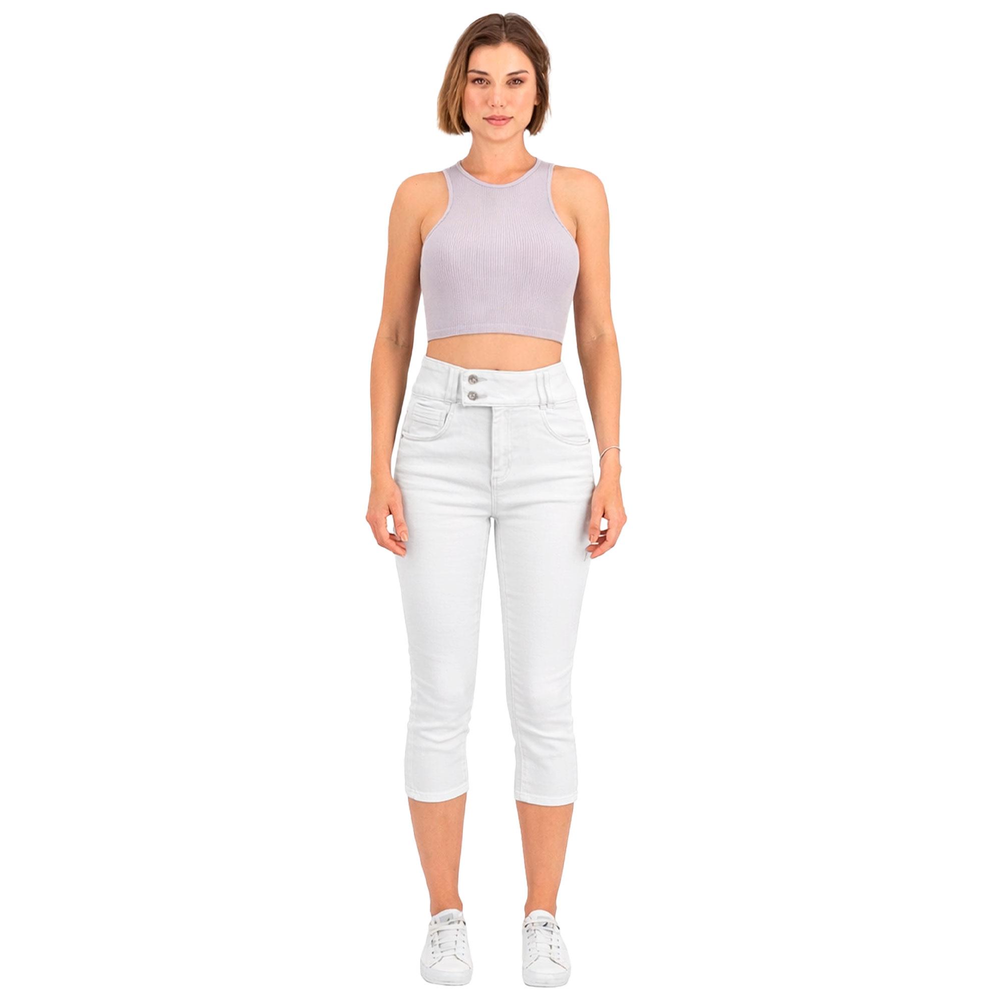Pescador Mezclilla Mujer Capri Blanco 024716