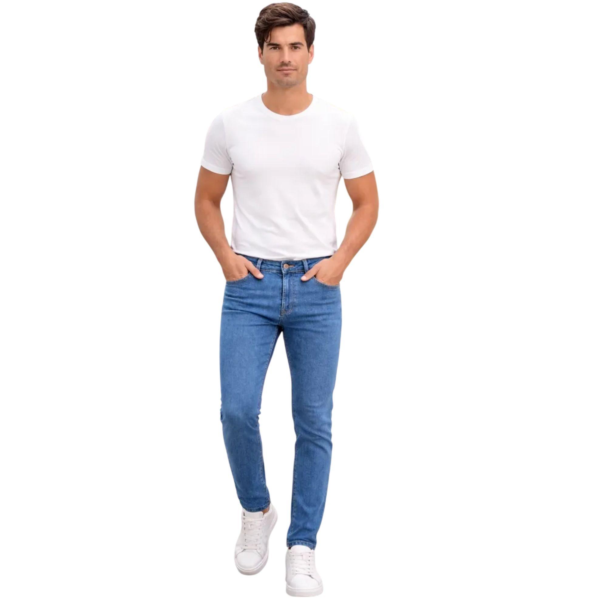 Pantalón Skinny Hombre Mezclilla Azul 803698