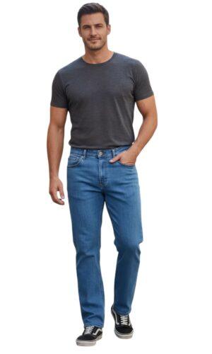 Pantalón Recto Hombre Mezclilla Azul 803702