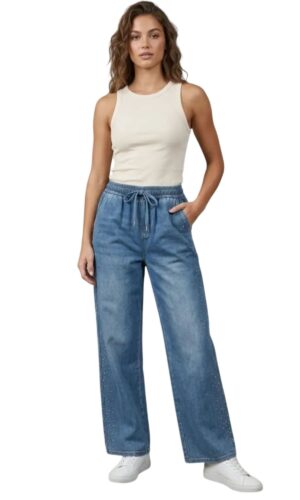 Pantalón Pierna Amplia Mujer Mezclilla G83186