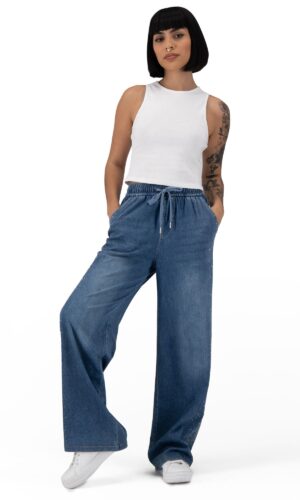 Pantalón Pierna Amplia Mujer Mezclilla G83186