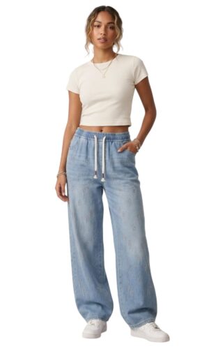 Pantalón Pierna Amplia Mujer Mezclilla G83187
