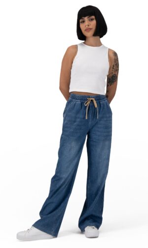 Pantalón Pierna Amplia Mujer Mezclilla G83209